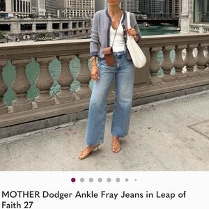MOTHER Dodger Ankle Fray Jeans in Leap of Faith 27